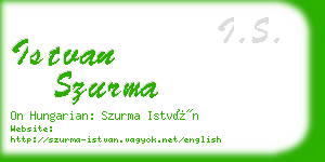 istvan szurma business card